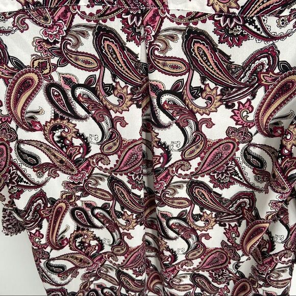 Foxcroft Felicity Whimsical Paisley Blouse Size 10 - Picture 16 of 16